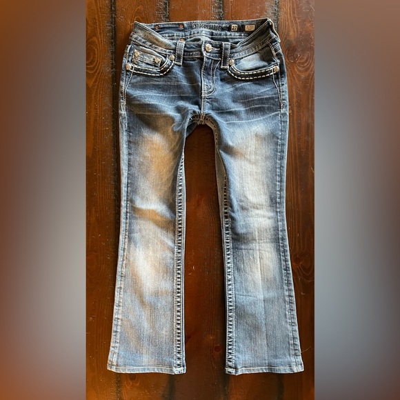 Miss Me mid-rise boot cut jeans size 27 X 27.5 5 junior altered EC~ - Picture 12 of 12